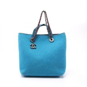 Chanel Matelasse Wool Leather Tote Bag